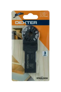 Lot De 3 Lames Plongeantes Dexter 24 Mm Hcs Pour Bois Starlock