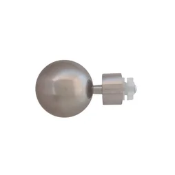 Lot De 2 Embouts Inspire, Grise / Argent Clair, Pour Tringle À Rideau Diam.28 Mm