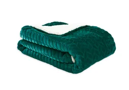 Plaid Chevron-sherpa, vert l.130 x L.170 cm