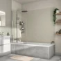 Pare-baignoire pivotant transparent chromé, H.140 x l.80 cm ESSENTIAL
