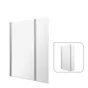 Pare-baignoire pivotant transparent chromé, H.140 x l.115 cm ESSENTIAL