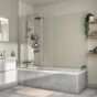 Pare-baignoire pivotant transparent chromé, H.140 x l.115 cm ESSENTIAL