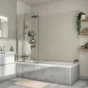 Pare-baignoire pivotant transparent chromé, H.140 x l.115 cm ESSENTIAL