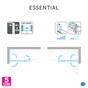 Pare-baignoire pivotant transparent chromé, H.140 x l.115 cm ESSENTIAL