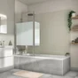 Pare-baignoire pivotant sérigraphié chromé, H.140 x l.115 cm ESSENTIAL