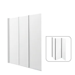 Pare-baignoire pliable transparent chromé, H.140 x l.120 cm Essential