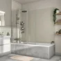 Pare-baignoire pliable transparent chromé, H.140 x l.120 cm Essential