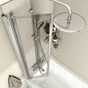 Pare-baignoire pliable transparent chromé, H.140 x l.120 cm Essential