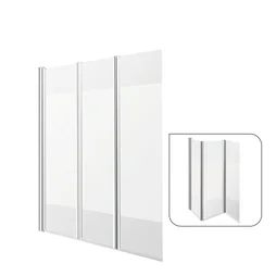 Pare-baignoire pliable sérigraphié chromé, H.140 x l.120 cm Essential