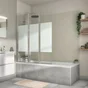 Pare-baignoire pliable sérigraphié chromé, H.140 x l.120 cm Essential