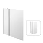 Pare-baignoire fixe et pivotant transparent chromé, H.140 x l.103 cm ESSENTIAL