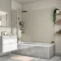 Pare-baignoire fixe et pivotant transparent chromé, H.140 x l.103 cm ESSENTIAL