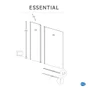 Pare-baignoire fixe et pivotant transparent chromé, H.140 x l.103 cm ESSENTIAL