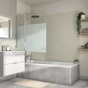 Pare-baignoire fixe et pivotant sérigraphié chromé, H.140 x l.103 cm ESSENTIAL