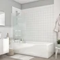 Pare-Baignoire Pivotant Sérigraphié Blanc, H.130 X L.76 Cm Nerea