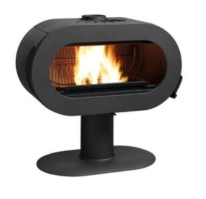 Poêle à bois  Fifty sur pieds, INVICTA, 10 kW noir