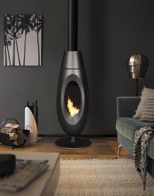 Poêle à bûche INVICTA Ovatio anthracite, 5 kW