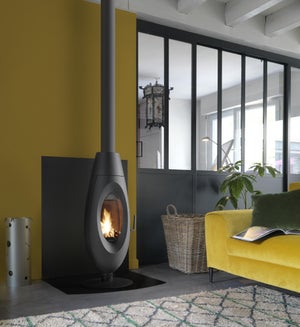 Poêle à bûche INVICTA Ovatio anthracite, 5 kW