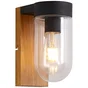 Applique Extérieure CABAR, E27 Max 40W métal noir + bois, Brilliant