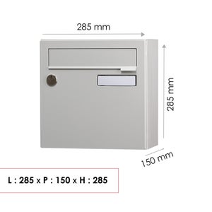 Boîte Aux Lettres Compacte 1 Porte Extérieur Renz Acier Gris Mat