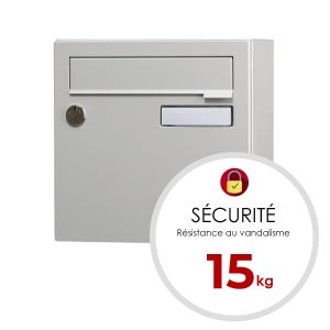 Boîte Aux Lettres Compacte 1 Porte Extérieur Renz Acier Gris Mat