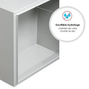 Boîte Aux Lettres Compacte 1 Porte Extérieur Renz Acier Gris Mat