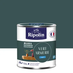 Peinture mur, boiserie, radiateur RIPOLIN vert armerie mat 0.5 l
