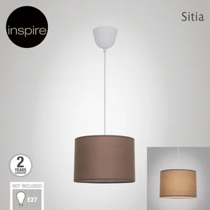 Lustre Coton Taupe Inspire Sitia 1 Lumière(S) D.28 Cm