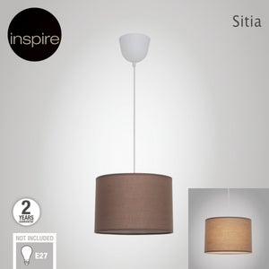 Lustre Coton Taupe Inspire Sitia 1 Lumière(S) D.28 Cm