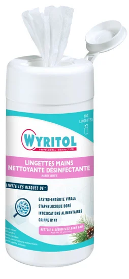 Lingettes Mains Wyritol, 100 Lingettes
