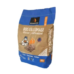 Bois d'allumage WOODSTOCK, sac 40 L, L. 10 cm, résineux