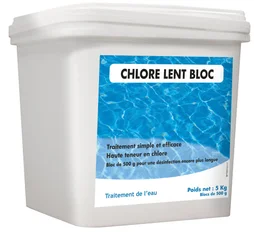 Chlore lent piscine, galet 5 kg