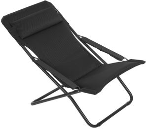 Transat de jardin en acier Air comfort gris acier LAFUMA MOBILIER