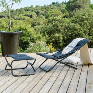 Transat de jardin en acier Air comfort gris acier LAFUMA MOBILIER