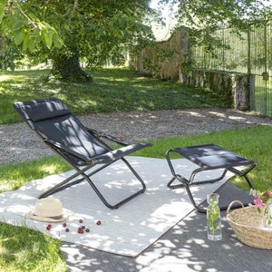 Transat de jardin en acier Air comfort gris acier LAFUMA MOBILIER