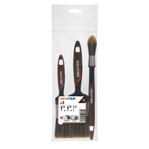 Lot de 3 pinceaux bois pour peindre toute surface, DEXTER