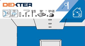 Kit d'outils pour mur ou plafond lisses minirouleau, DEXTER, 110 mm