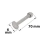 Lot De 8 Boulons Acier Zingué, L.70 X Diam.6 Mm