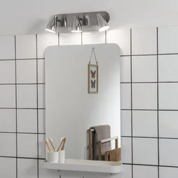 Rampe 3 Spots, Classique, Plastique Chrome
