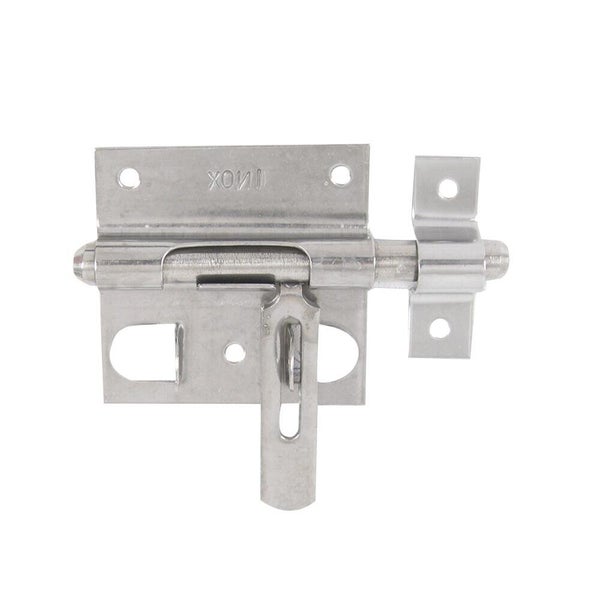 Verrou De Box Porte Cadenas + Gâche Dia. 10 Mm Afbat, Acier Inox Brossé Gris