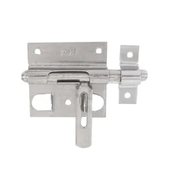 Verrou De Box Porte Cadenas + Gâche Dia. 10 Mm Afbat, Acier Inox Brossé Gris