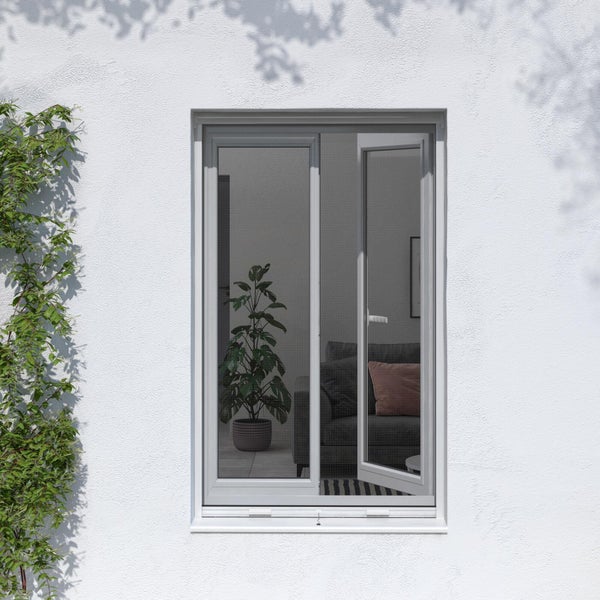 Moustiquaire enroulement vertical 140x140 cadre alu blanc