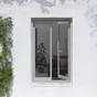 Moustiquaire enroulement vertical 140x140 cadre alu blanc