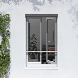 Moustiquaire enroulement vertical 100x100 cadre alu blanc