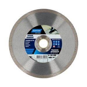 Disque Diamant Intensif Plein Pour Carrelage Norton, Diam.180 Mm