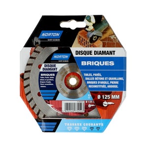 Disque Diamant Courant Segmenté Pour Brique Norton, Diam.125 Mm