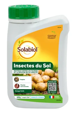 Traitement des insectes sol pour légumes en granulés, prêt à l'emploi, SOLABIOL, 600 g