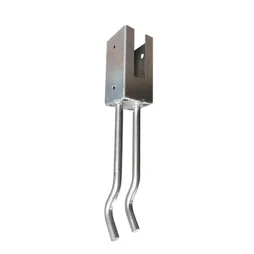 Support À Sceller Acier Galvanisé Gris, H.35 Cm X Section 70 X 70 Mm