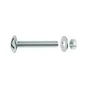 Lot De 10 Boulons Tête Ronde Acier Zingué, L.50 X Diam.4 Mm Standers