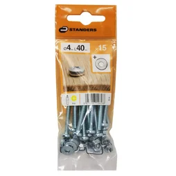 Lot De 15 Boulons Tête Cylindrique Acier Zingué, L.40 X Diam.4 Mm Standers